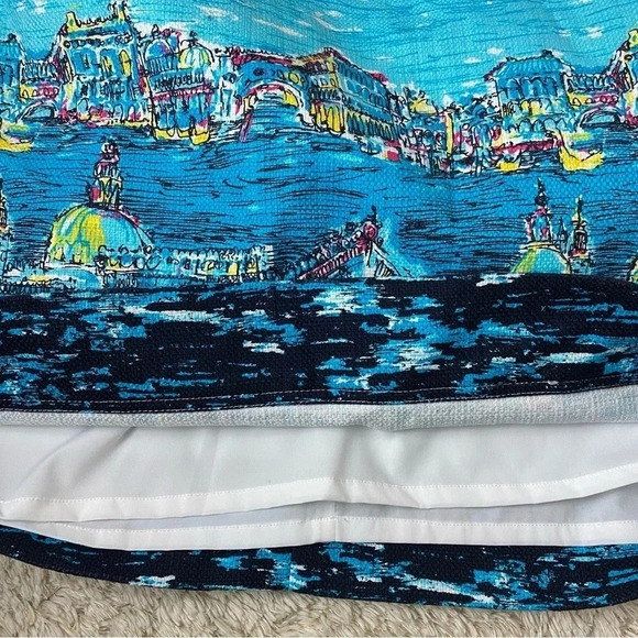 Talbots Women’s Pencil Skirt Venice Italy Canal Cityscape Scene Lined Size 10p - Picture 2 of 10